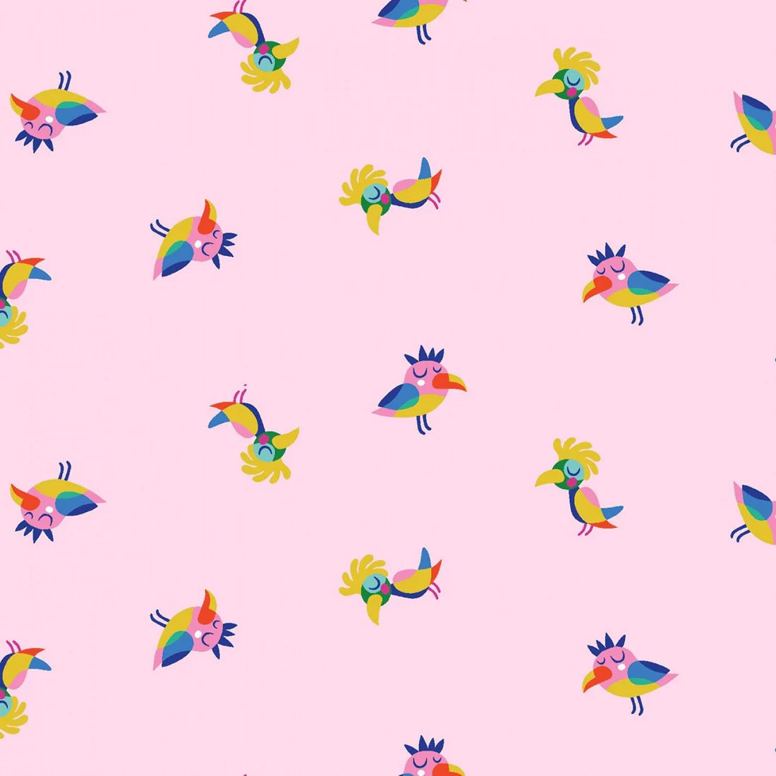 Sleepy Time Birds Light Pink Helen Dardik Y3344-41 Clothworks 15 Yard Bolt