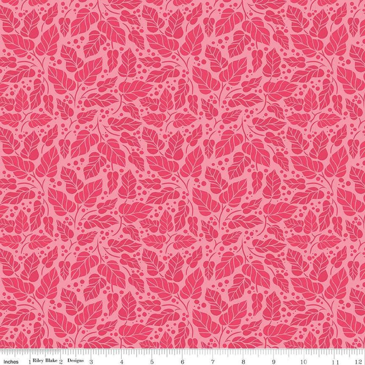 Zinnias Leaves Pink C16694 Lila Tueller 2025 Riley Blake Half Yard
