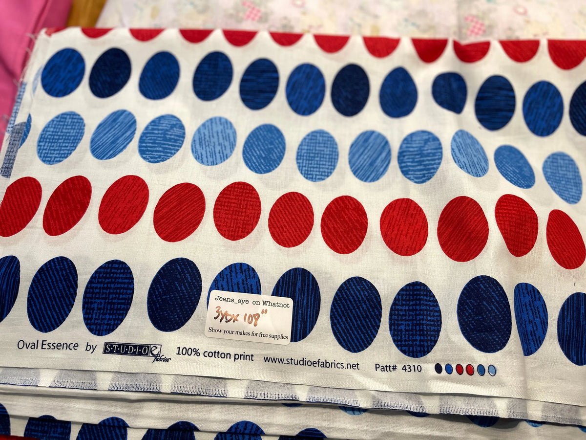 3 Yards 108" Wideback Studio E Oval Essence 43105-08 White/multi