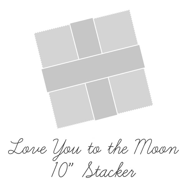 Love You to the Moon Flannel 10" Stacker Layer Cake Blue 10-18270B-42 Riley Blake