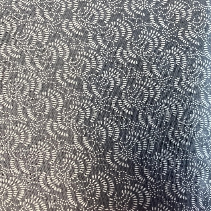 Orianna Fans Grey Red Rooster Fabrics 4717/26667GRY1 By the Half Yard