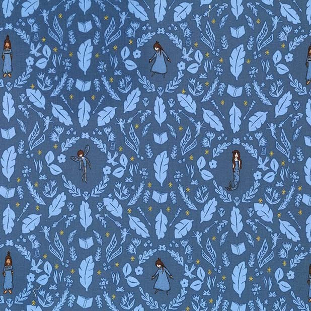 GIRLS ARE MUCH TOO CLEVER WEDGEWOOD MICHAEL MILLER MD7940-WEDG-D HALF YARD