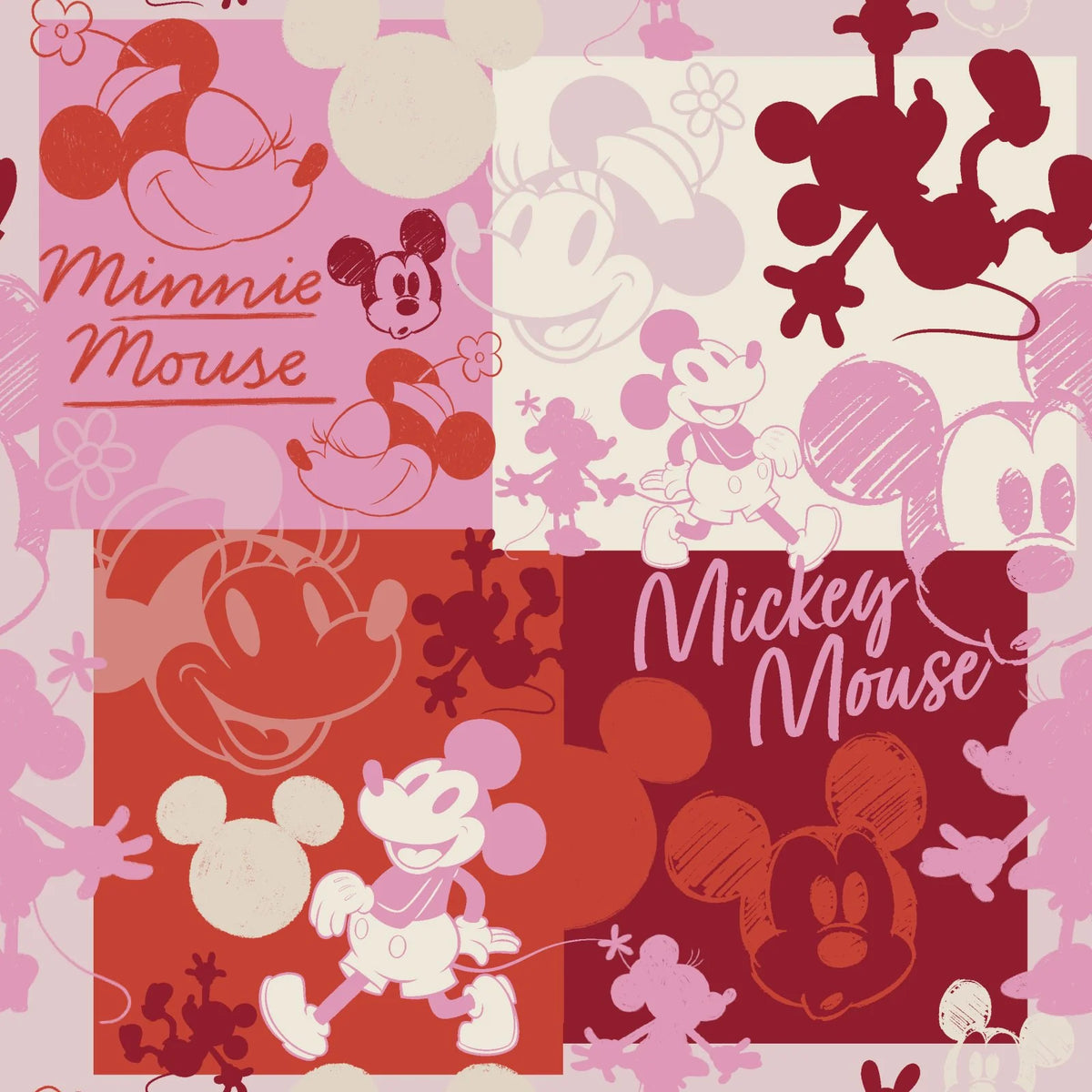 Mickey and Minnie Pink CP80470 Spring Creative Half Yard