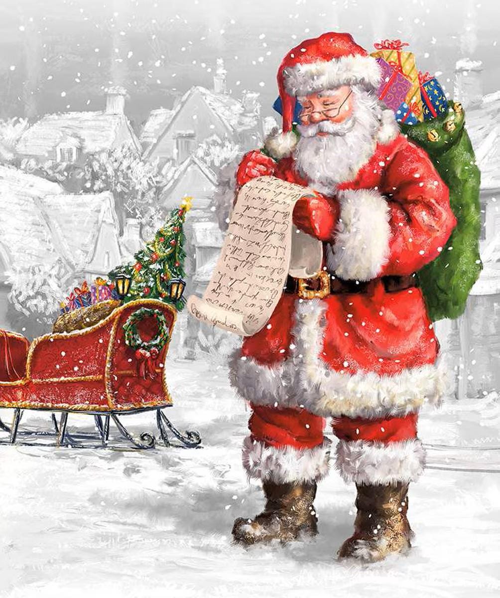 More Christmas Wishes Santa's List 24" Panel PD16550-PANEL Riley Blake 184P