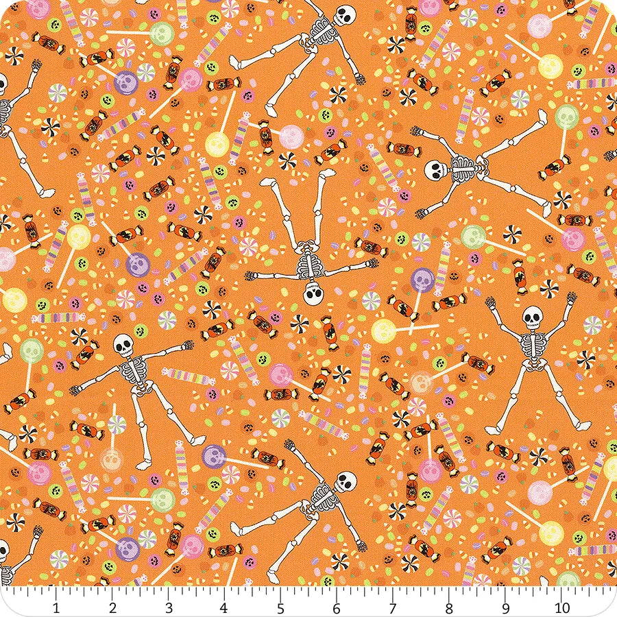Mr. Bones Sews Candies Orange 91075-56 Kimberlee Peers-Moore FIGO Northcott Half Yard