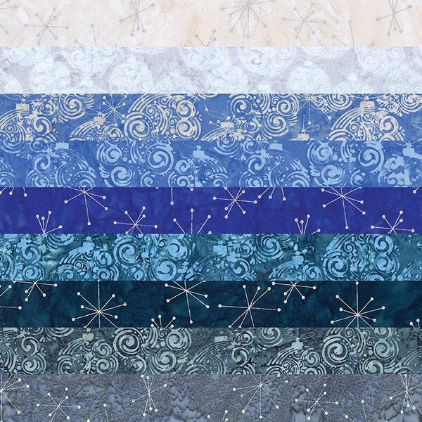 Batiks Express Yourself! Holiday Sparkle Frosted 9 Fat Quarters FQ-23559D-9 Riley Blake
