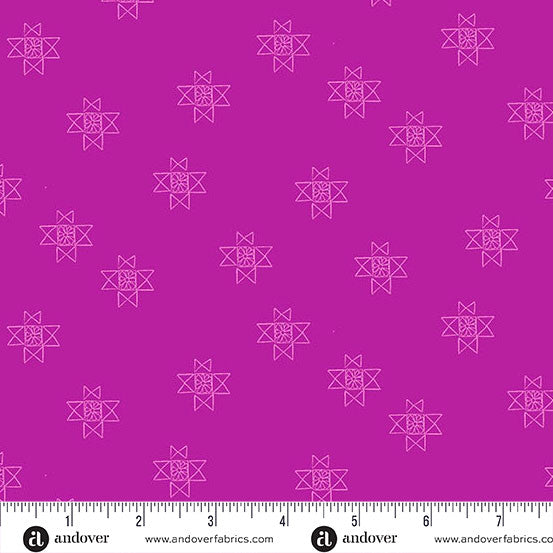 Petals and Stitches Stephanie Organes Ohio Star Fandango Andover Fabrics A-1572-E By the Half Yard