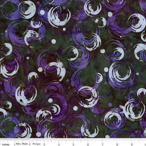 Batiks Kinetic Energy BT23422­-328 Dark Vintage Green Riley Blake Half Yard