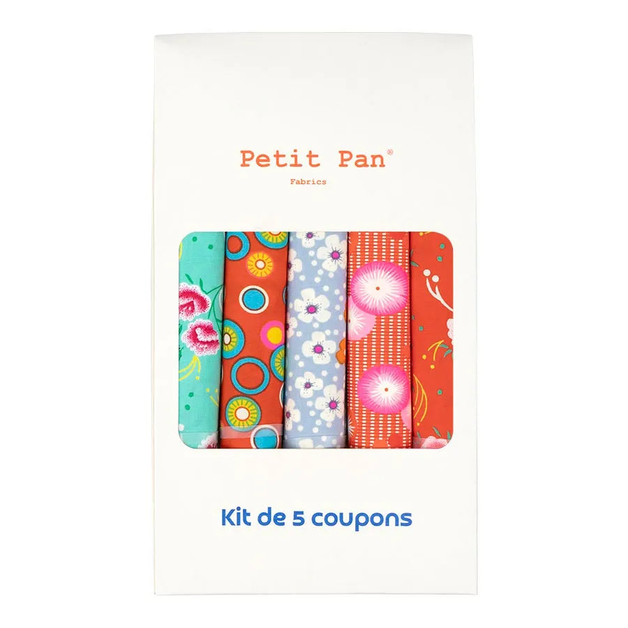 Petit Pan 5 Fat Quarters Pivoine Rouge Capucine 128