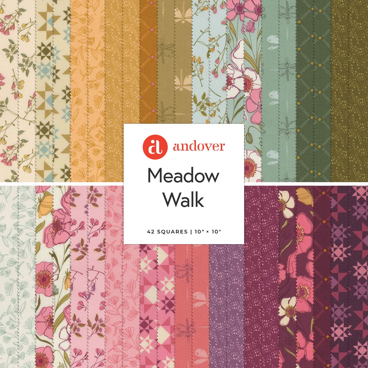 Meadow Walk 2.5" Strips Jelly Roll Andover Fabrics Alexandra Bordallo