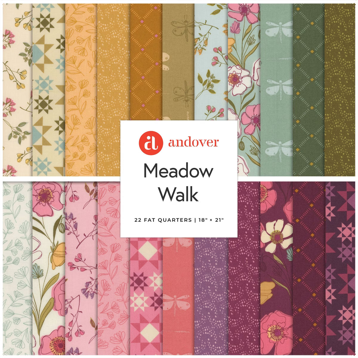 Meadow Walk 22 Fat Quarter Bundle Alexanddra Bordallo FQ-MEADOWWALK-X Andover