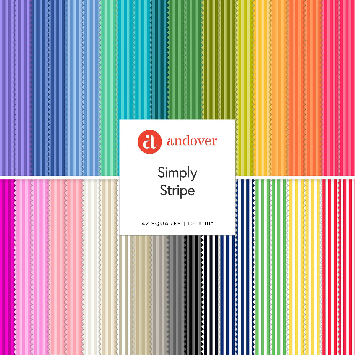 Simply Stripe 10" Square Layer Cake 10-SIMST-42 Andover