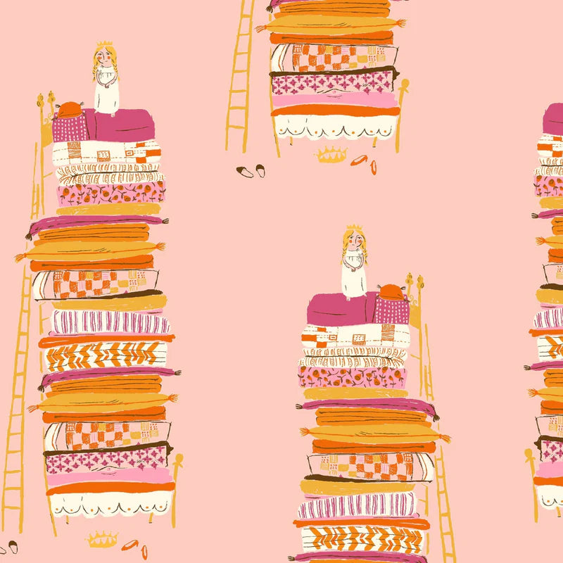Heather Ross Favorites 39658D-5 Princess The Pea Pink Heather Ross Windham Half Yard