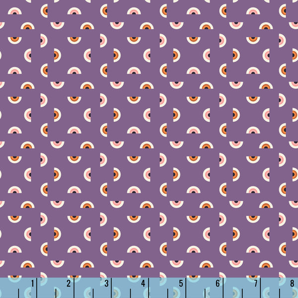 Happy Haunting Night Watch Purple 230425 Ann Gardner Cloud9 Half Yard