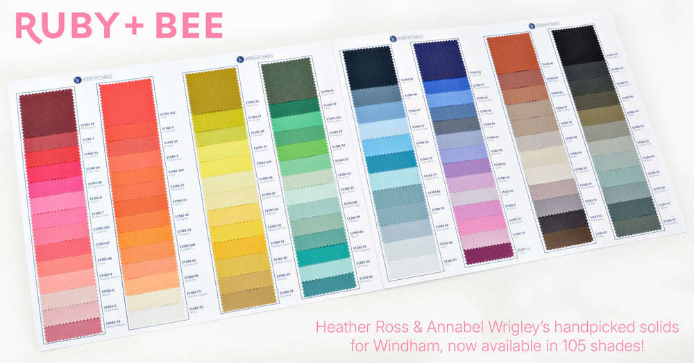 Ruby and Bee Solids CP5RUBY-105 5" Square Heather Ross Annabel Wrigley Windham