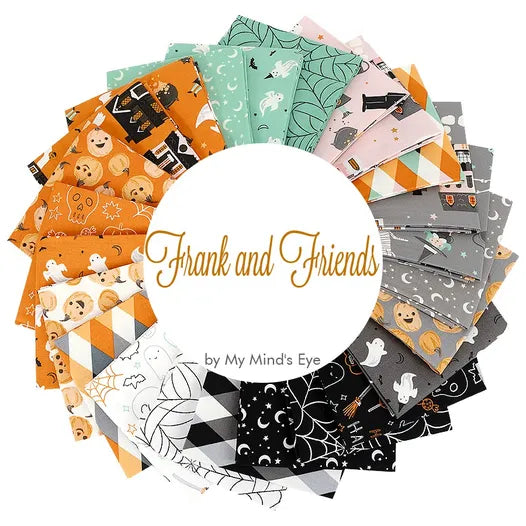 Frank and Friends Ghosts Orange C17475-ORANGE My Mind's Eye Riley Blake Half Yard