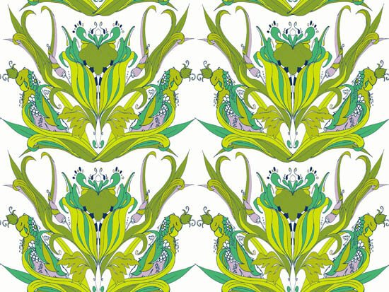 Pernilla's Eden Parrot Mantle Green Tina Givens RBSPE3605/09 By the Half Yard