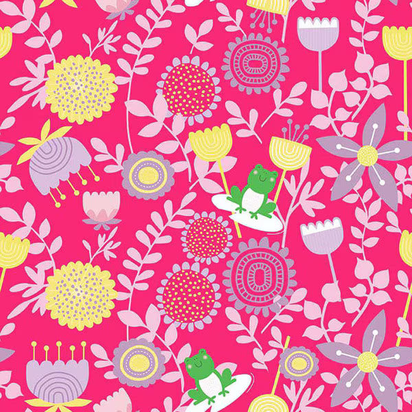 Ribbit Lake Flower Petals Magenta RB Studios RBSRL4610/32 By the Half Yard