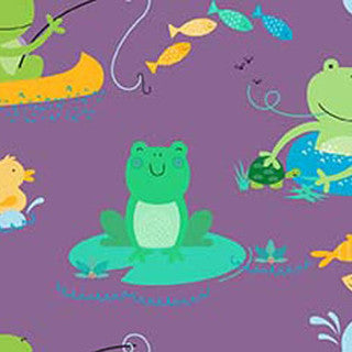 Ribbit Lake Frog Fish Purple RB Studios RBSRL4620/11 By the Half Yard