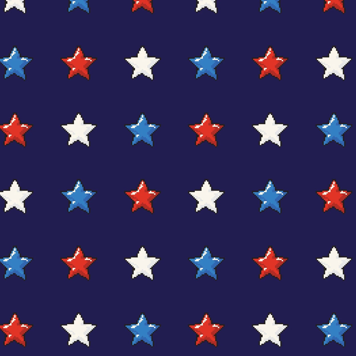 Pop Stars 228796 8-Bit Stars Navy Cloud9 Half Yard