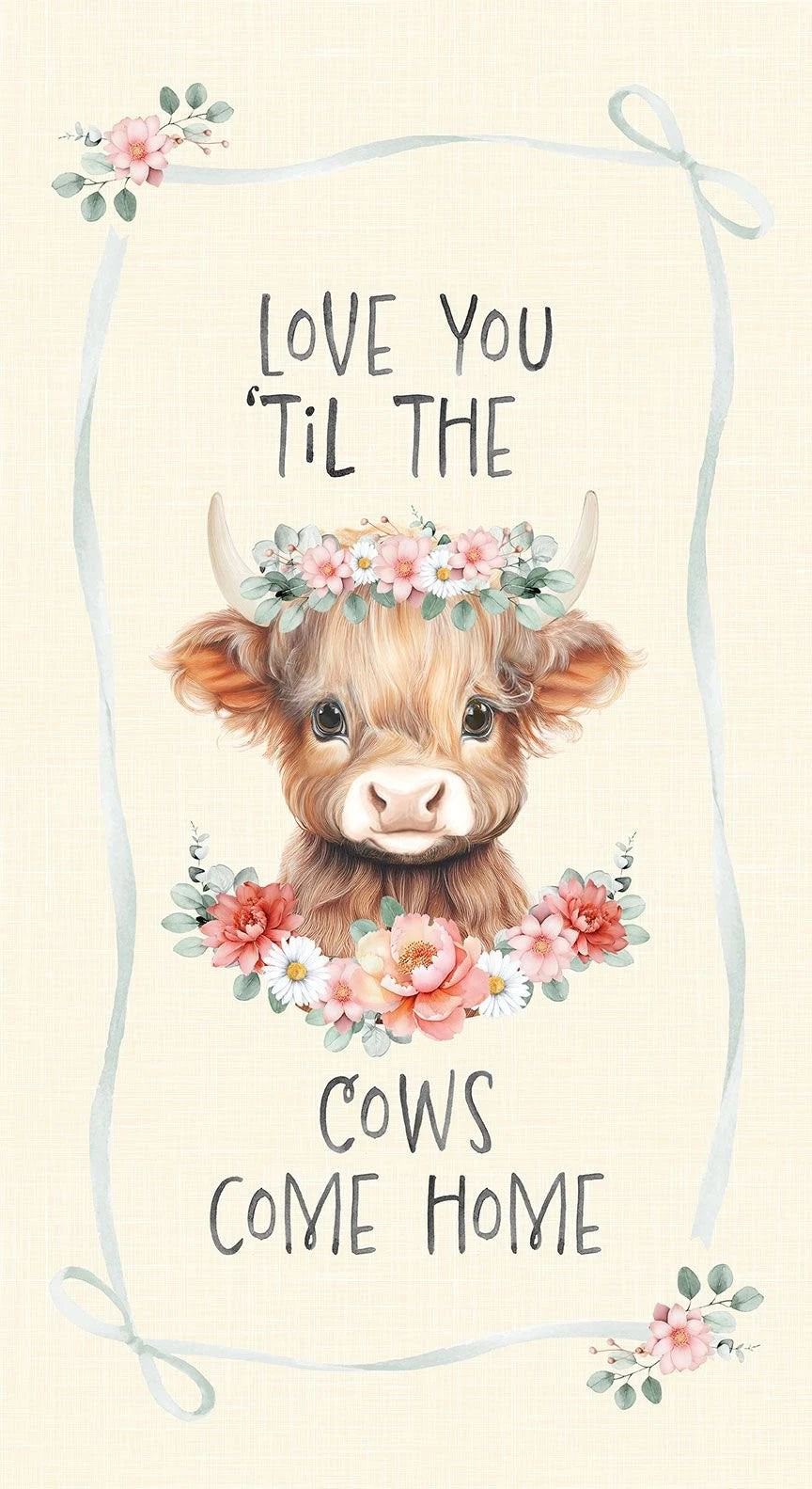 Love You Till Cows Come Home 24" Panel Timeless Treasures 130P