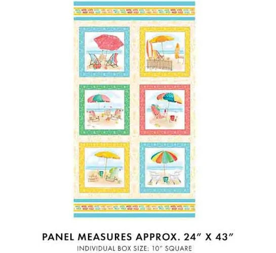 Beach Retreat 24" Panel Andi Metz 1458699B Benartex 127P