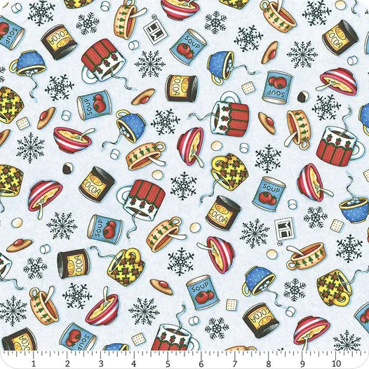 Snow Day PWMY033-MULTI Cozy Cupboard Mary Engelbreit FreeSpirit Half Yard