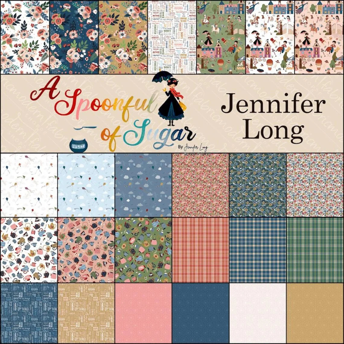 A Spoonful of Sugar Plaid Poppins Evening C17087-EVENING Jennifer Long Riley Blake Half Yard