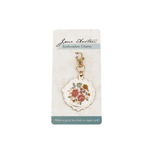 Jane Austen Embroidery Hoop Enamel Charm