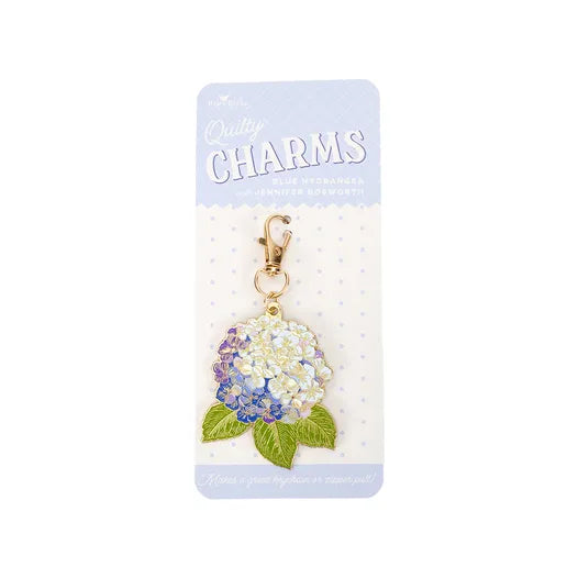Blue Hydrangea Quilty Charm ST-46812 Riley Blake Zipper Pull
