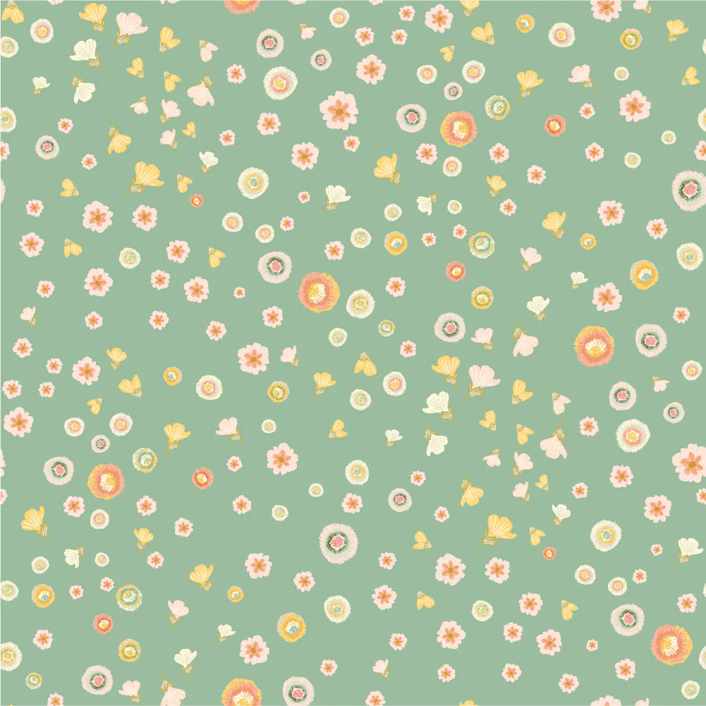 Unicorn Dreams Stardust Green Ginger Deverell Poppie Cotton UD25714 Half Yard