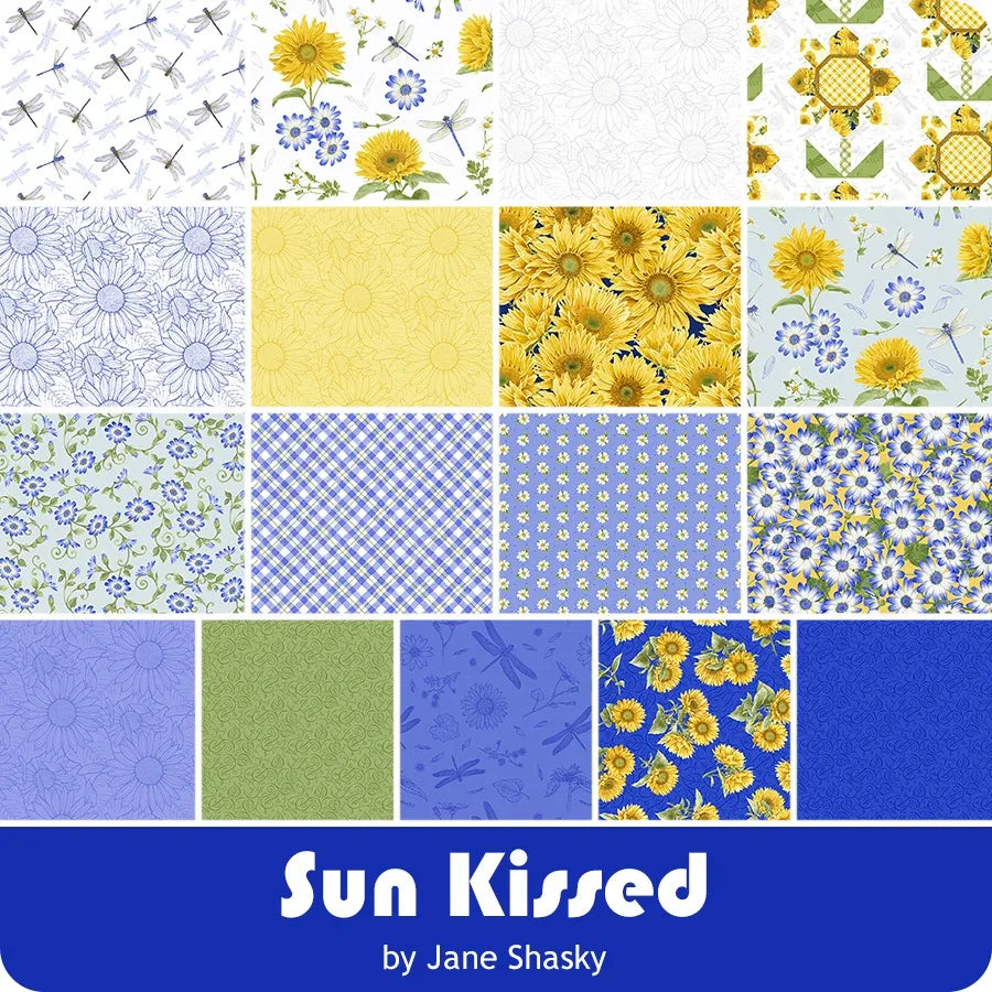 Sun Kissed Tossed Sunflowers 2934-74 Jane Shasky Henry Glass Half Yard