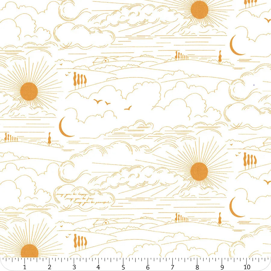 Sun Print Whisper A-1219-Y Dwell Marigold Alison Glass Andover 13 Yard Bolt