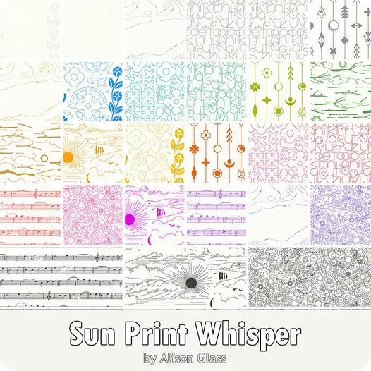 Sun Print Whisper 10" Squares Alison Glass for Andover Fabrics. Layer Cake