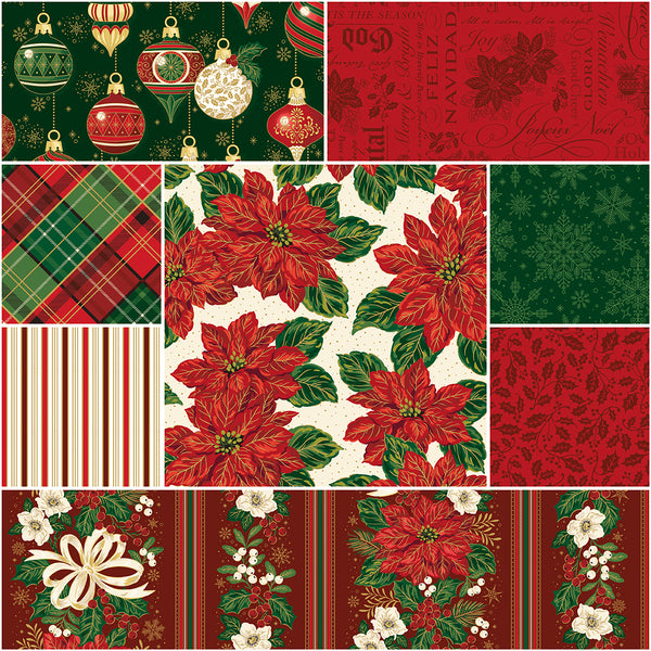 Poinsettias at Christmas 5­-17630­-42 5" Stacker Jennifer Bosworth Riley Blake