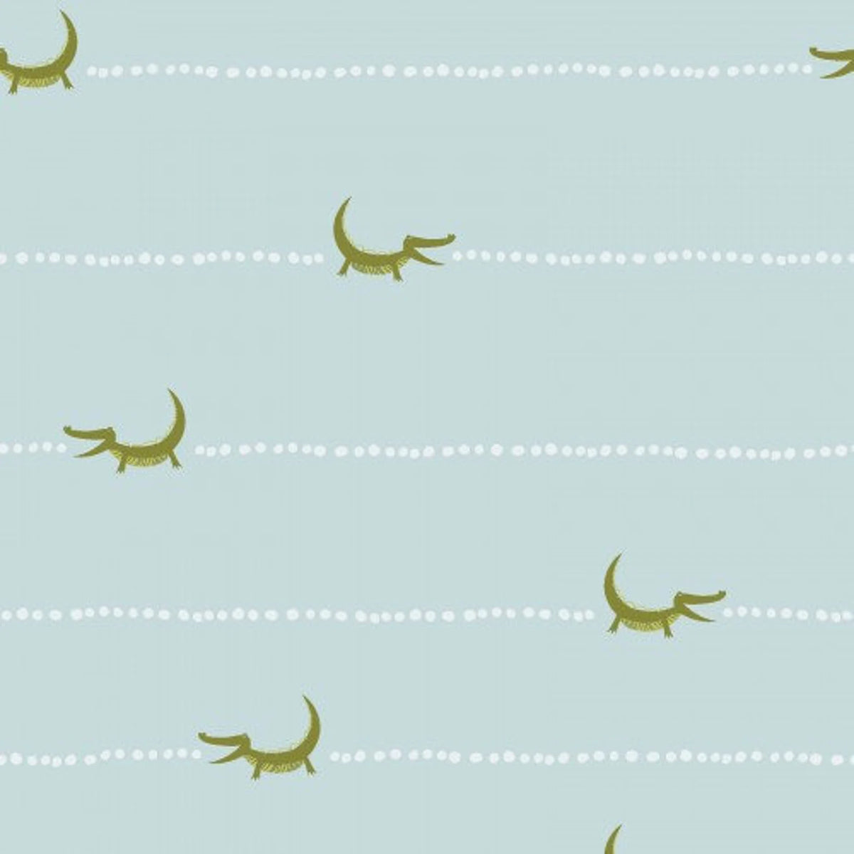 Crocodile Smiles Teal Stripe Meags And Me Y3393-103 By the Half Yard