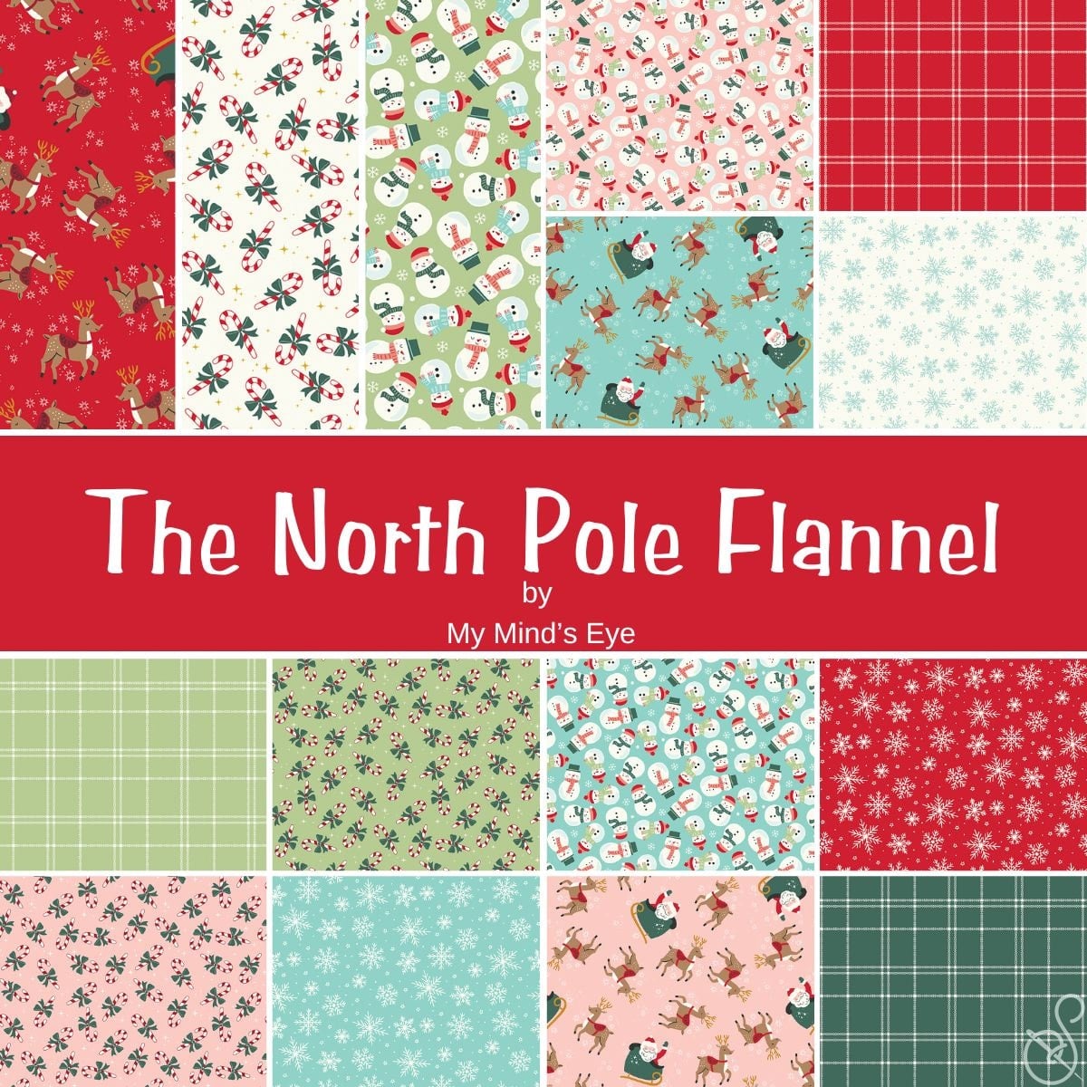 The North Pole Flannel 5-17750-42 5" Stacker My Mind's Eye Riley Blake