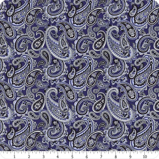 The Drawing Room 1700811B Parquet Floor Navy Benartex Half Yard