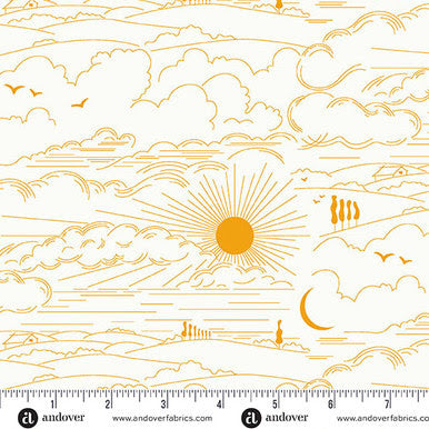 Sun Print Whisper A-1219-Y Dwell Marigold Alison Glass Andover Half Yard