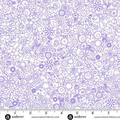 Sun Print Whisper A-1558-P2 Woodland Violet Alison Glass Andover Half Yard