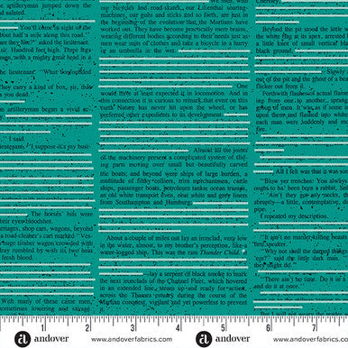 Scrawl A-1213-T Redacted Redux Cyan Giucy Giuce Andover Half Yard