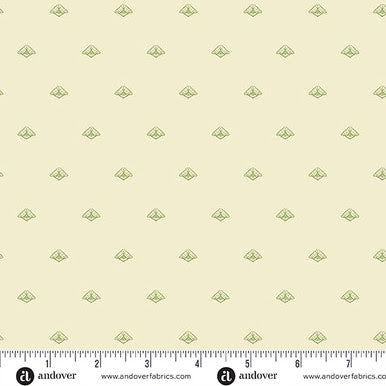Flourish A-1629-L Garden Ferns White Alexandra Bordallo Andover Half Yard