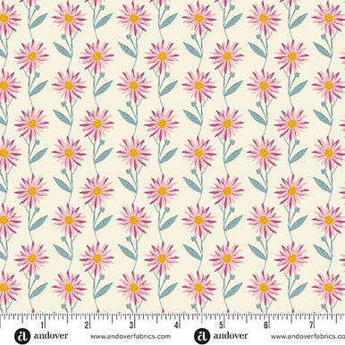 Flourish A-1624-L Daisy Dream White Alexandra Bordallo Andover Half Yard