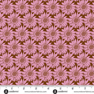 Flourish A-1623-E Sunlit Bloom Pink Alexandra Bordallo Andover Half Yard