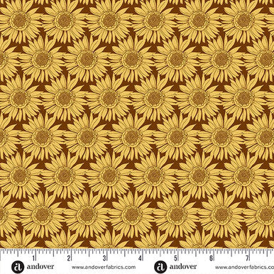 Flourish A-1623-Y Sunlit Bloom Yellow Alexandra Bordallo Andover Half Yard