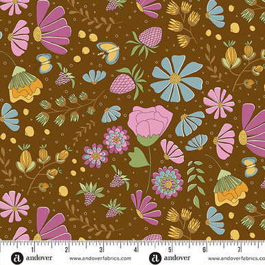 Flourish A-1622-N Flourish Brown Alexandra Bordallo Andover Half Yard