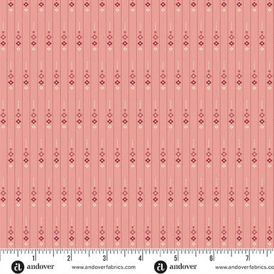 Wildflower Cottage A-1595-R Petal Chain Carnation Renee Nanneman Andover Half Yard