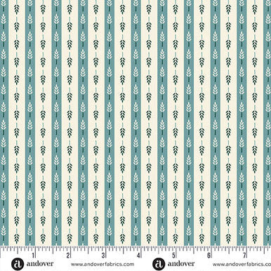 Heartland A-1588-B Harvest Stripe Bluebird Judy Jarvi Andover Half Yard