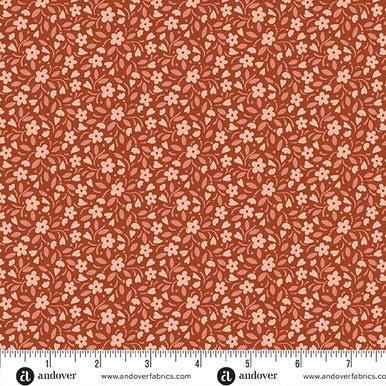 Heartland A-1587-R Hearts Flowers Redbud Judy Jarvi Andover Half Yard