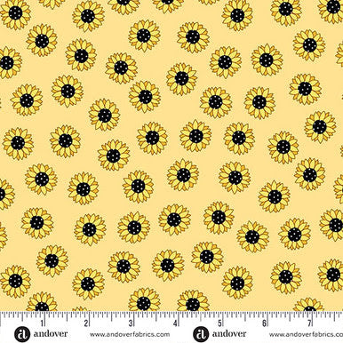 Sunny Honey A-1576-Y Sunny Days Yellow Amy Latta Andover Half Yard